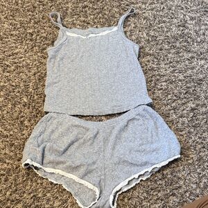 Brandy Melville Light Gray Pajama Set